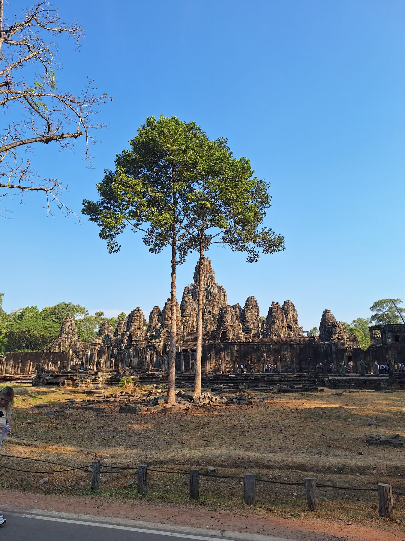 The carved stone faces of Bayon temple at Angkor Thom, Cambodia