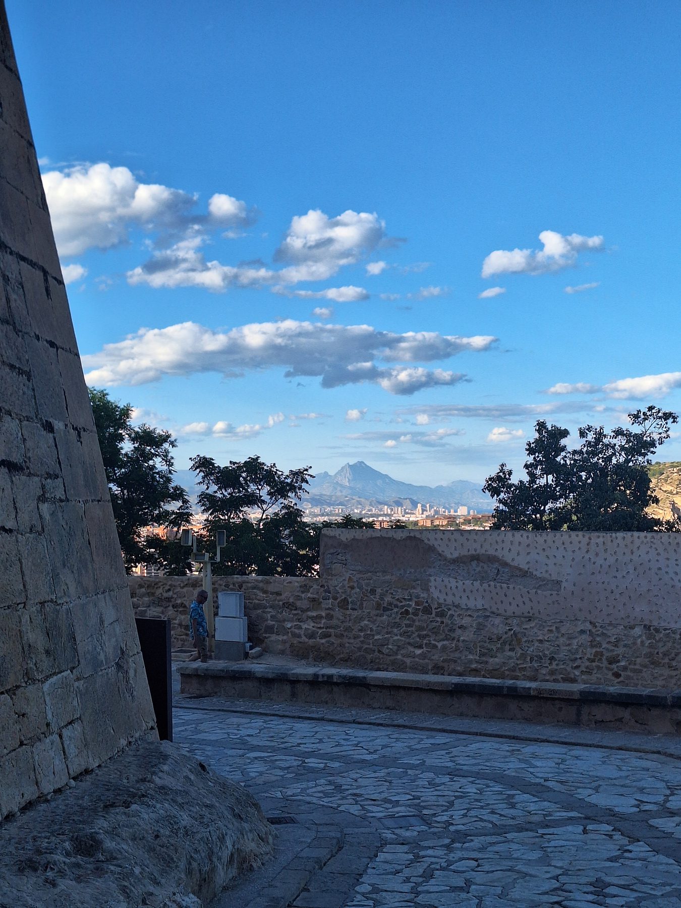 A view from the castle walls at Alicante out over the city towards mountains inland