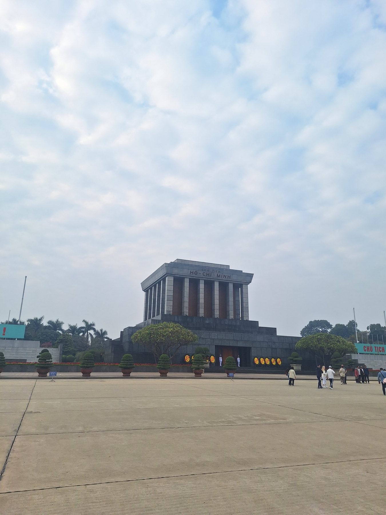 The Ho Chi Minh Mausoleum across its parade ground in Hanoi, Vietnam
