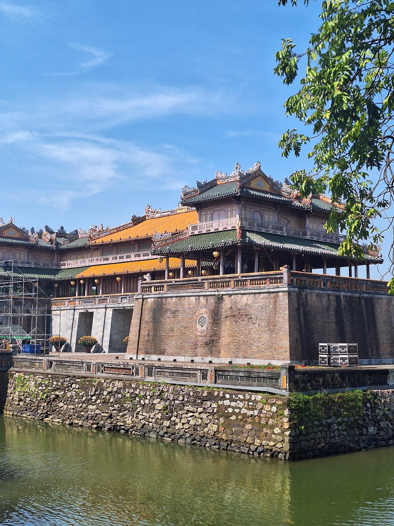 The moat and walls of the Citadel at Hue, Vietnam